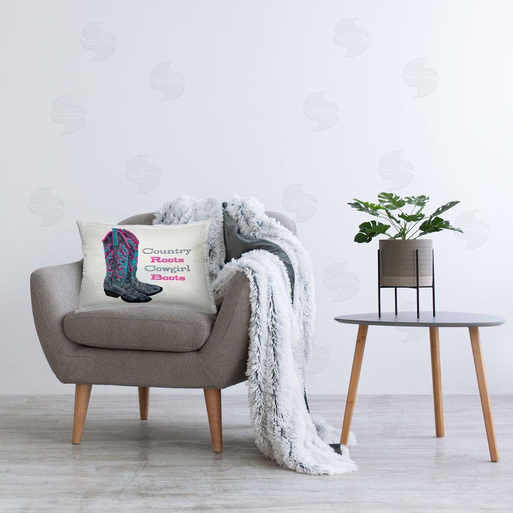 Lucca Sheppard Country Roots Phrase Printed Plush Polyester Throw Pillow On Chair