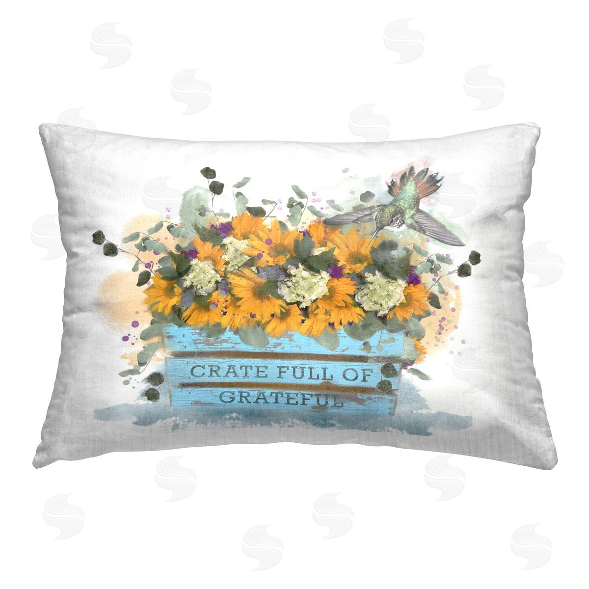Matthew Piotrowicz Crate Full Of Grateful Printed Plush Polyester Throw Pillow