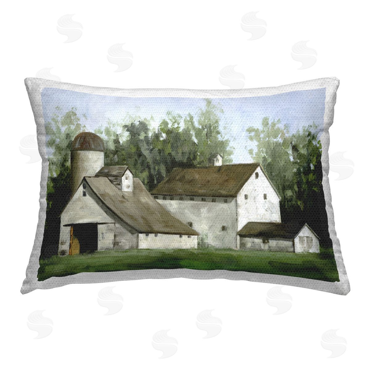 White Ladder White Barn Farmhouse Outdoor Quick-Dry Polyester Printed Throw Pillow