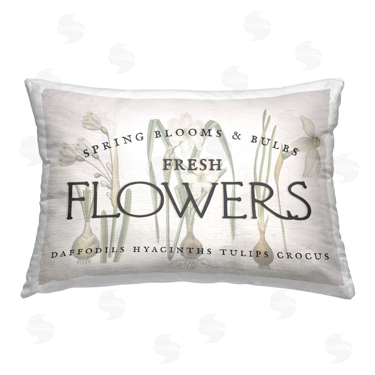 Ziwei Li Fresh Flowers Market Printed Plush Polyester Throw Pillow