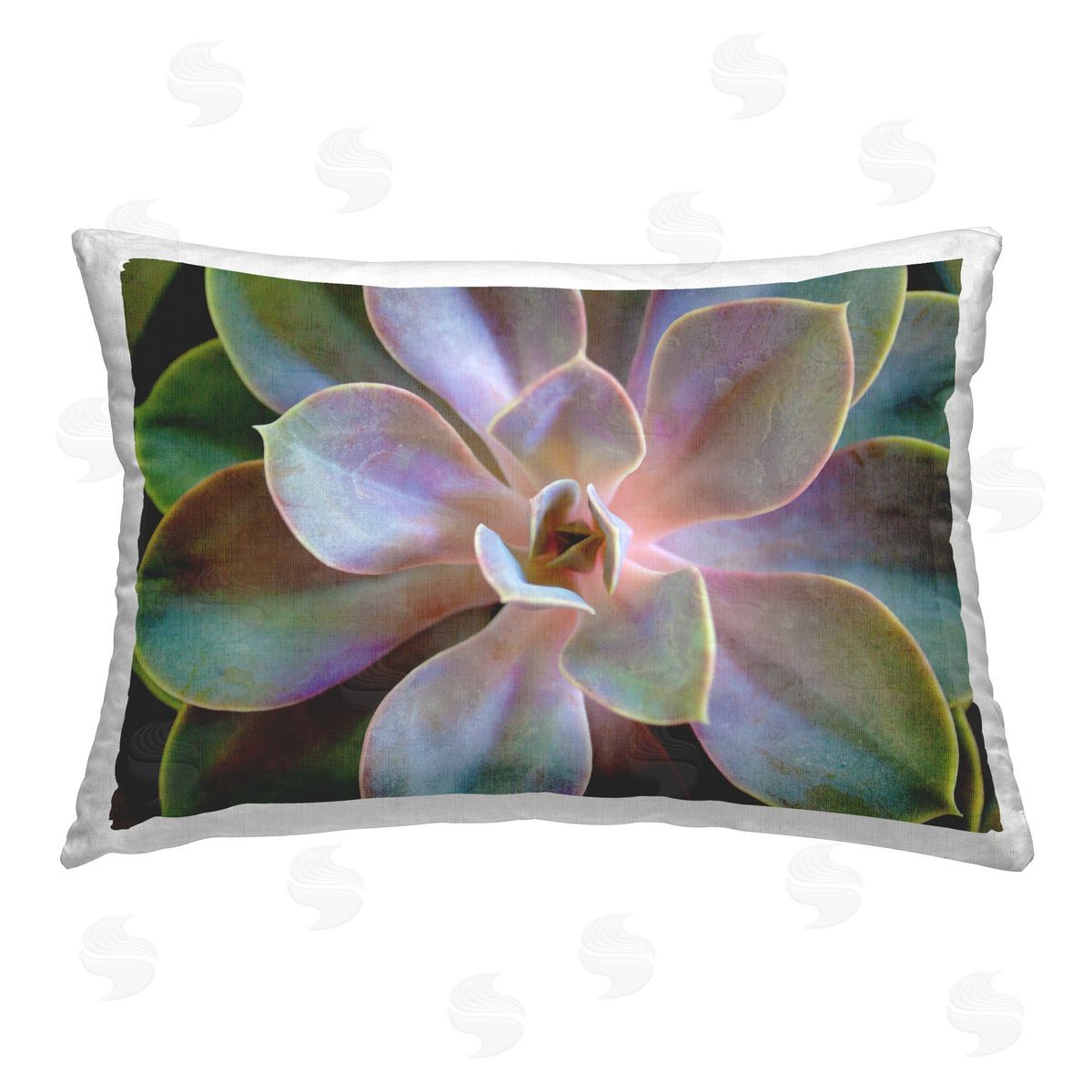 Susan Bryant Blooming Succulent Leaves Printed Plush Polyester Throw Pillow