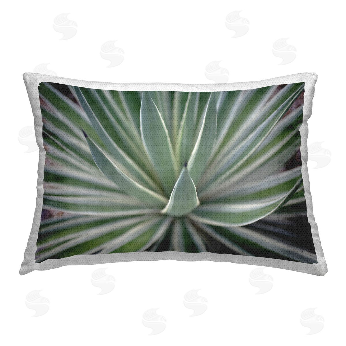 Susan Bryant Striped Plant Leaves Outdoor Quick-Dry Polyester Printed Throw Pillow