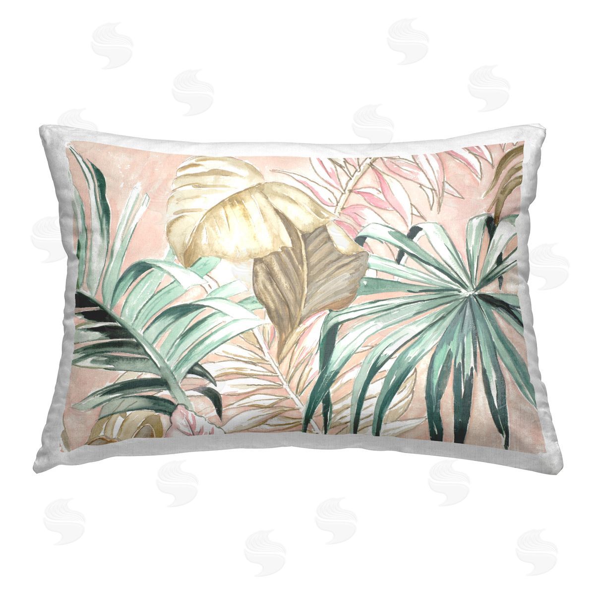 Patricia Pinto Soft Tropical Leaves Printed Plush Polyester Throw Pillow