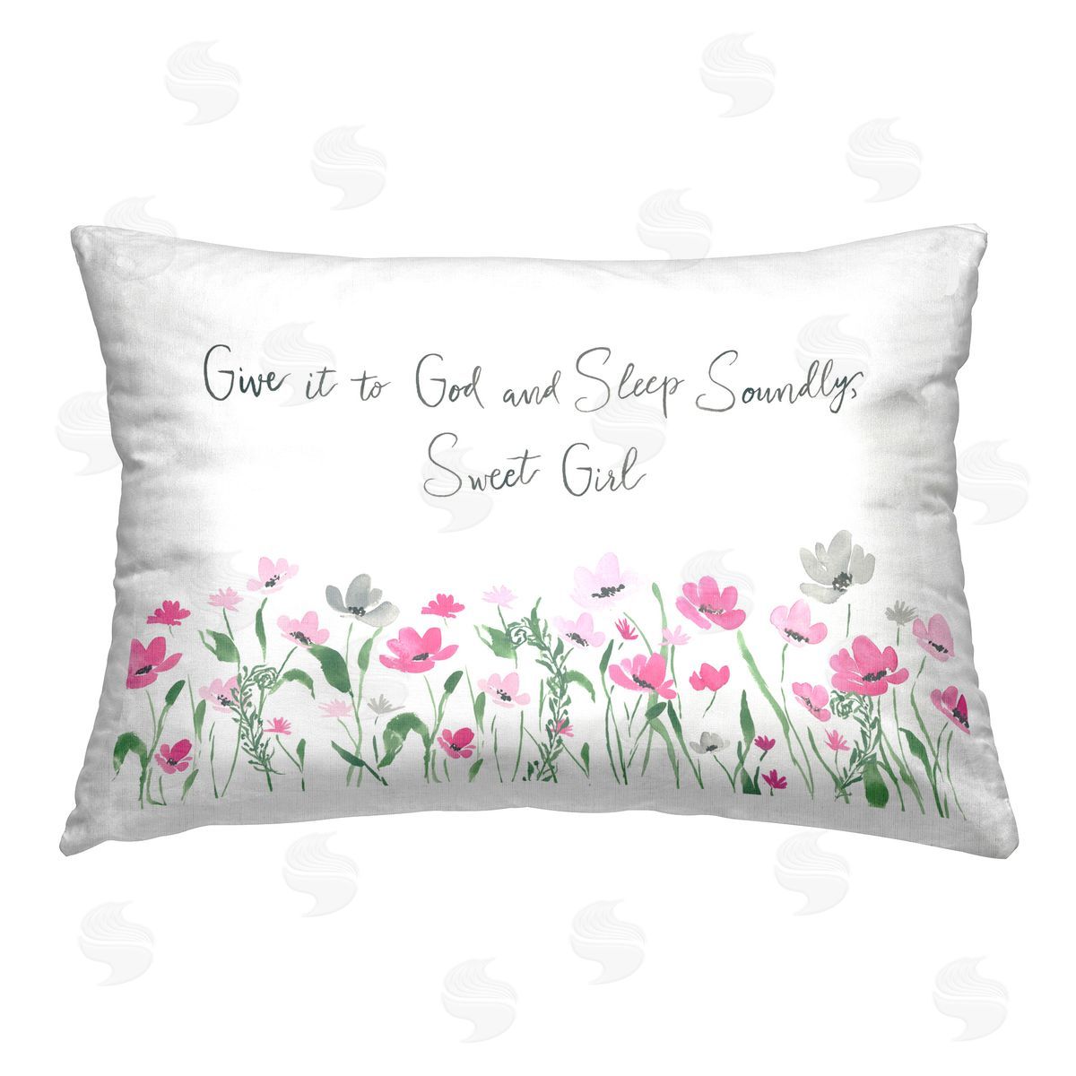 Lucille Price Sleep Soundly Sweet Girl Printed Plush Polyester Throw Pillow