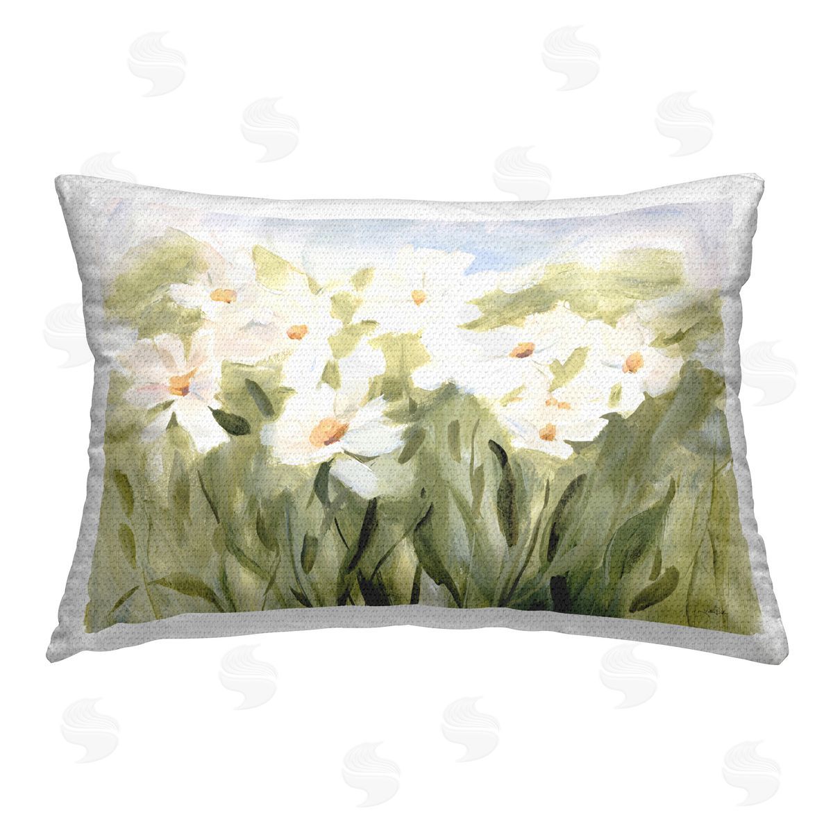 Katrina Pete Daisy Meadow View Outdoor Quick-Dry Polyester Printed Throw Pillow