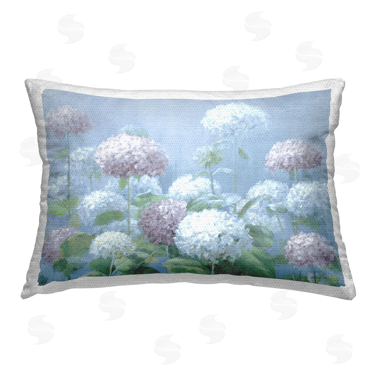 Danhui Nai Soft Hydrangea Garden Outdoor Quick-Dry Polyester Printed Throw Pillow