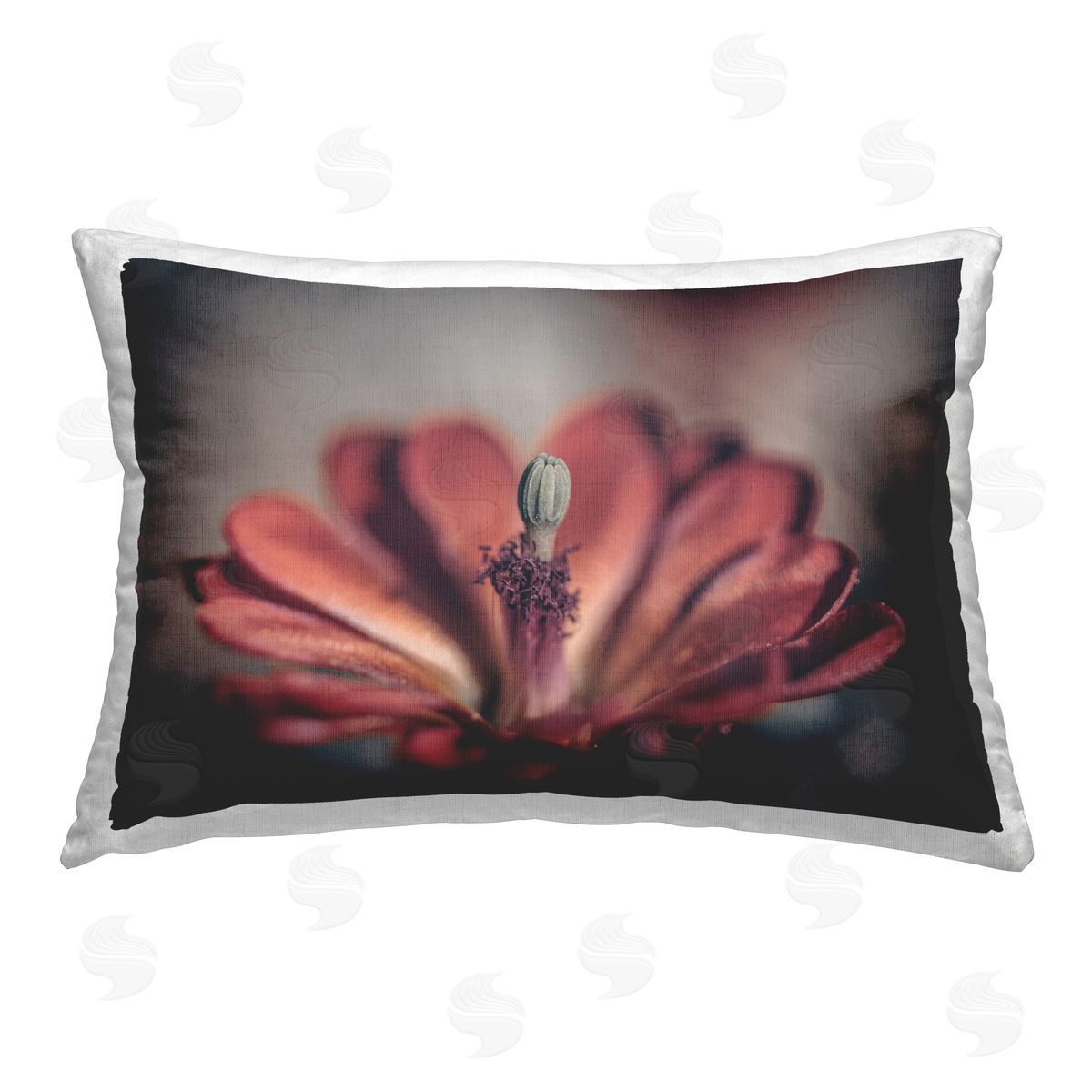 Nathan Larson Red Elevation Bloom Printed Plush Polyester Throw Pillow