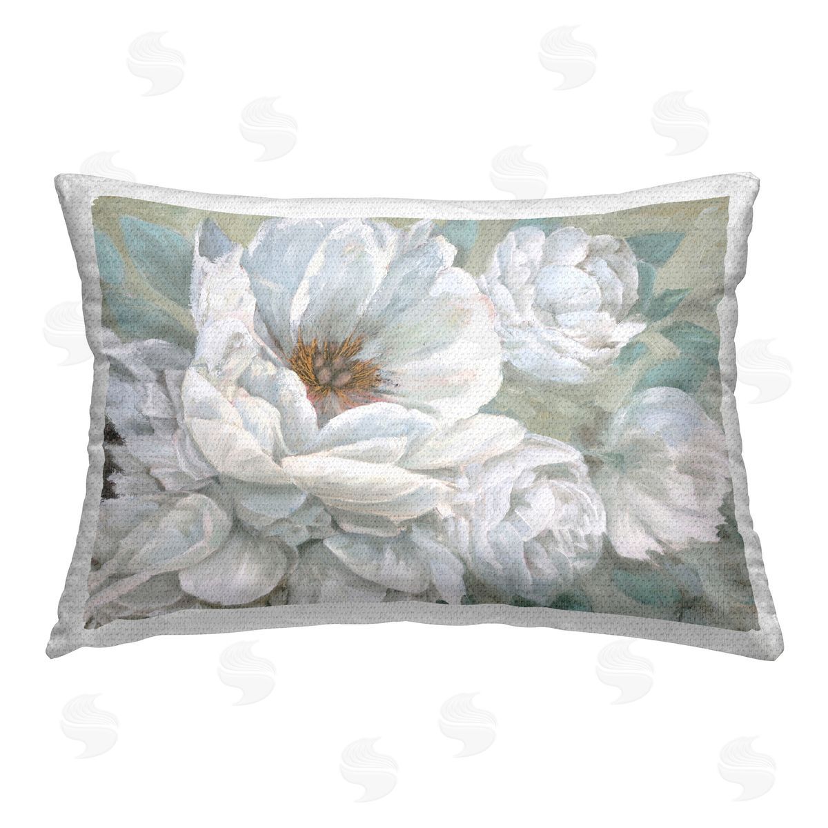 Wellington Studio White Beauty Bouquet Outdoor Quick-Dry Polyester Printed Throw Pillow