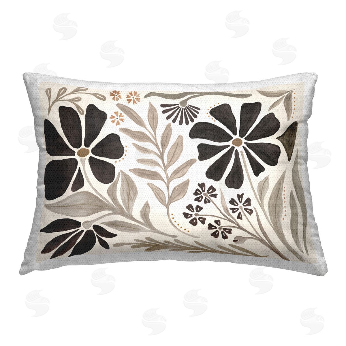 Veronique Charron Modern Boho Petals Outdoor Quick-Dry Polyester Printed Throw Pillow