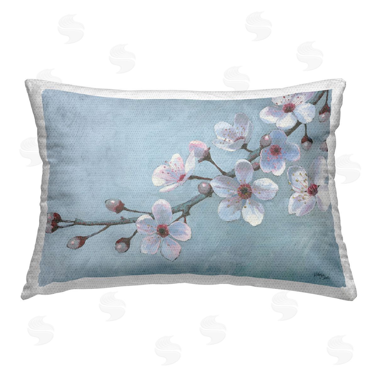 Wellington Studio Branch of Blossoms Outdoor Quick-Dry Polyester Printed Throw Pillow