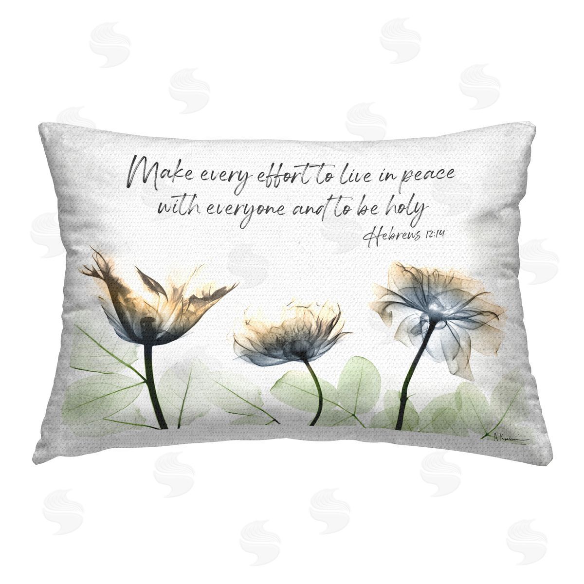 Albert Koetsier Live In Peace Floral Outdoor Quick-Dry Polyester Printed Throw Pillow