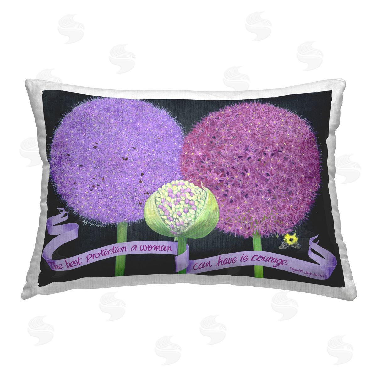 Ann Jasperson Feminine Courage Quote Printed Plush Polyester Throw Pillow