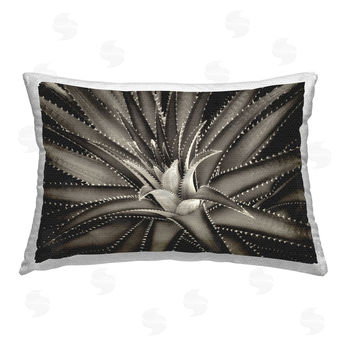 Dennis Frates Spikey Plant Leaves Outdoor Quick-Dry Polyester Printed Throw Pillow