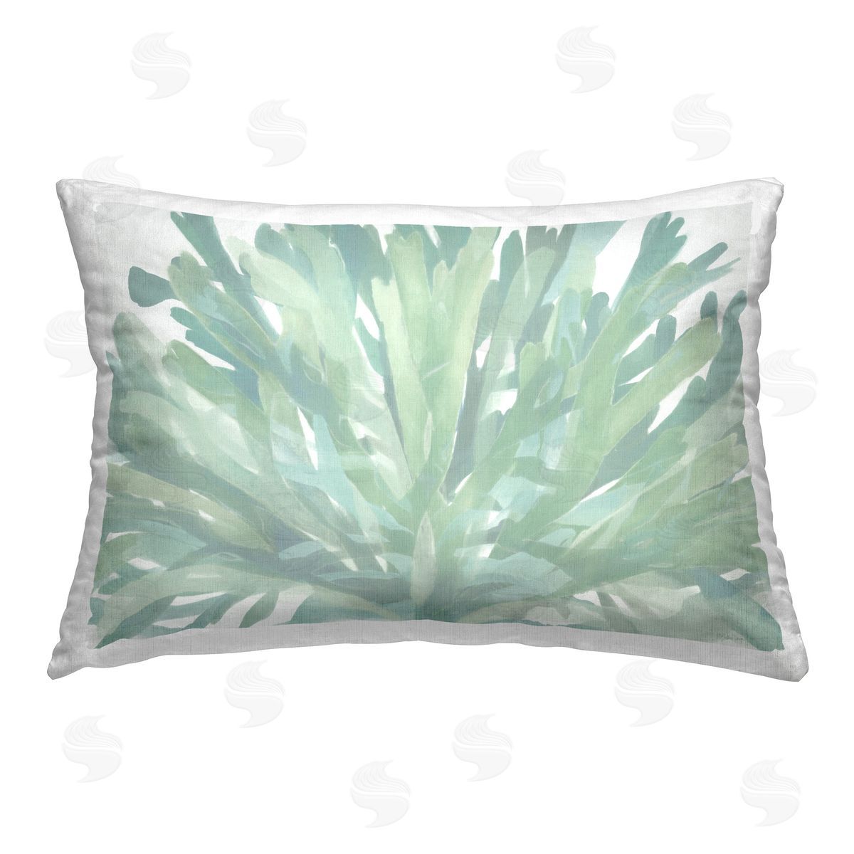 Stellar Design Studio Centric Green Coral Printed Plush Polyester Throw Pillow