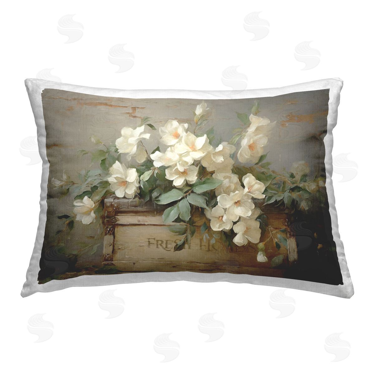 Ramona Murdock Fresh Rustic Flowers Printed Plush Polyester Throw Pillow