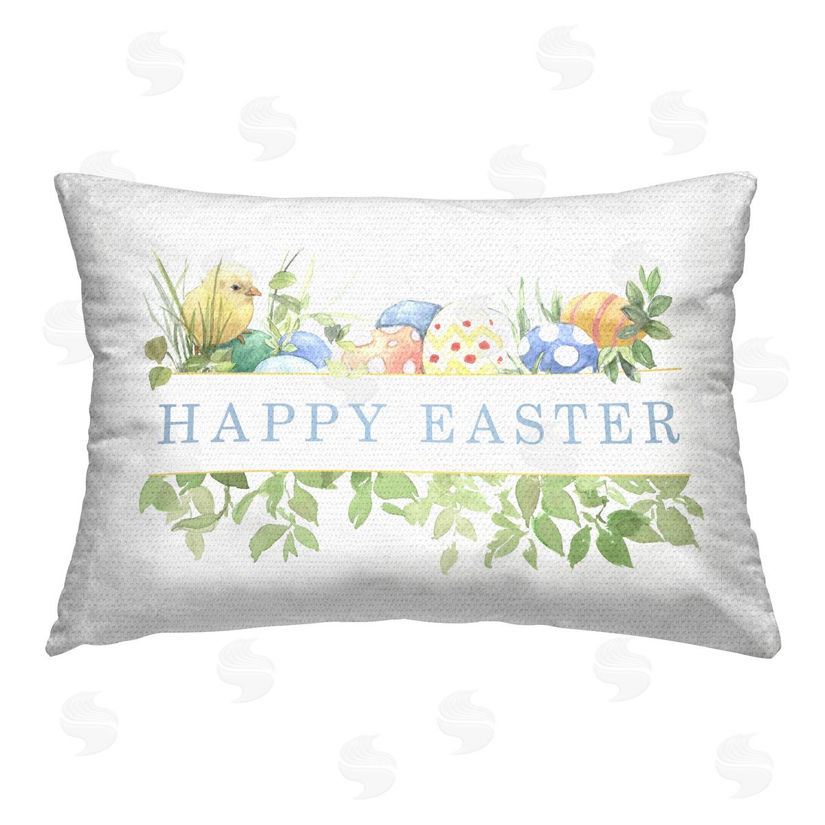 Lanie Loreth Floral Happy Easter Outdoor Quick-Dry Polyester Printed Throw Pillow