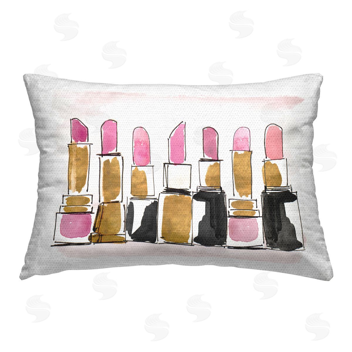 Lanie Loreth Glam Lipstick Doodle Outdoor Quick-Dry Polyester Printed Throw Pillow