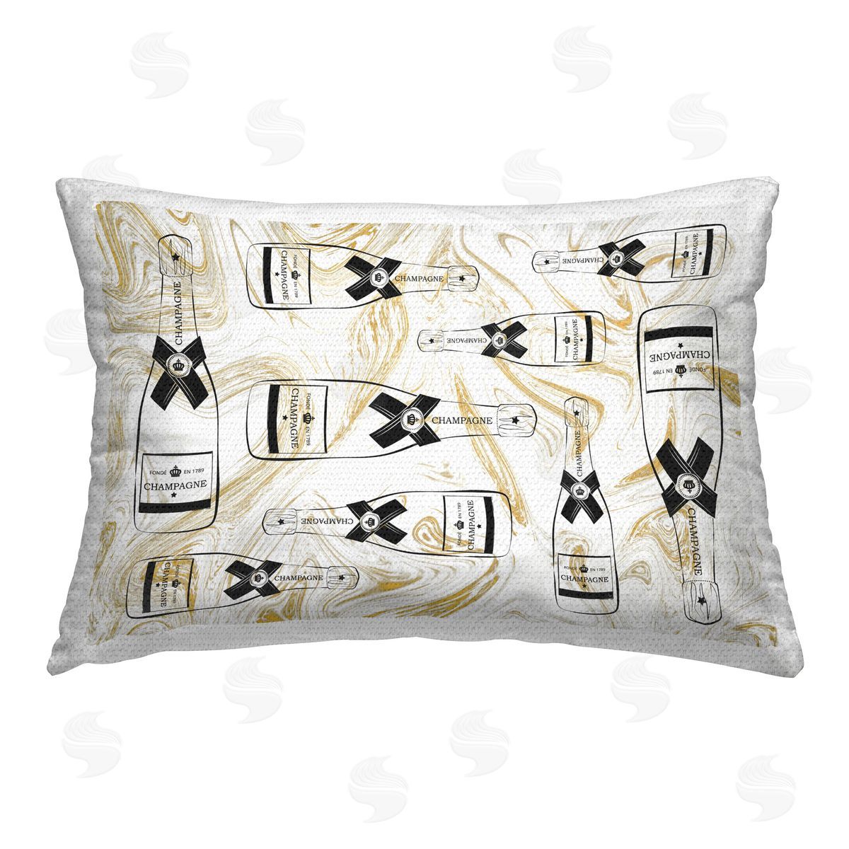 Martina Pavlova Gold Streaked Champagne Outdoor Quick-Dry Polyester Printed Throw Pillow