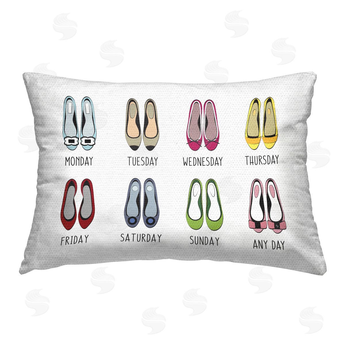 Martina Pavlova Shoe Week Days Outdoor Quick-Dry Polyester Printed Throw Pillow