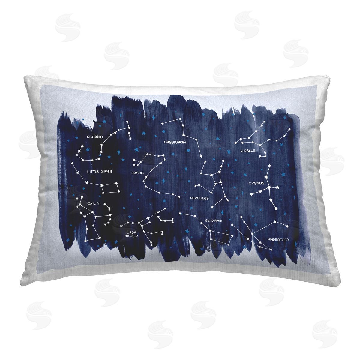 Carrie Cantwell Constellations on Blue Printed Plush Polyester Throw Pillow