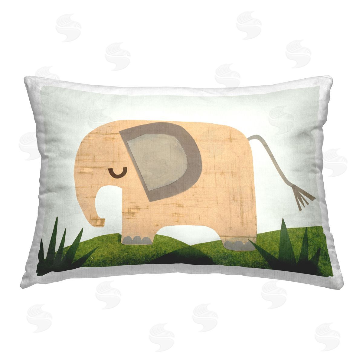 Jenny Westenhofer Cozy Corner Elephant Printed Plush Polyester Throw Pillow