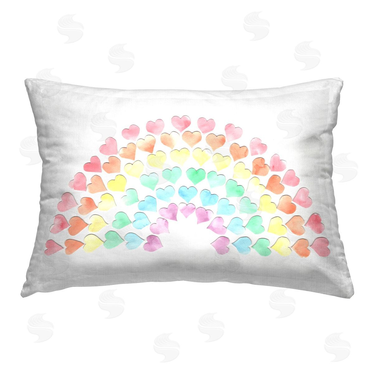 Connie Resch Rainbow of Hearts Printed Plush Polyester Throw Pillow