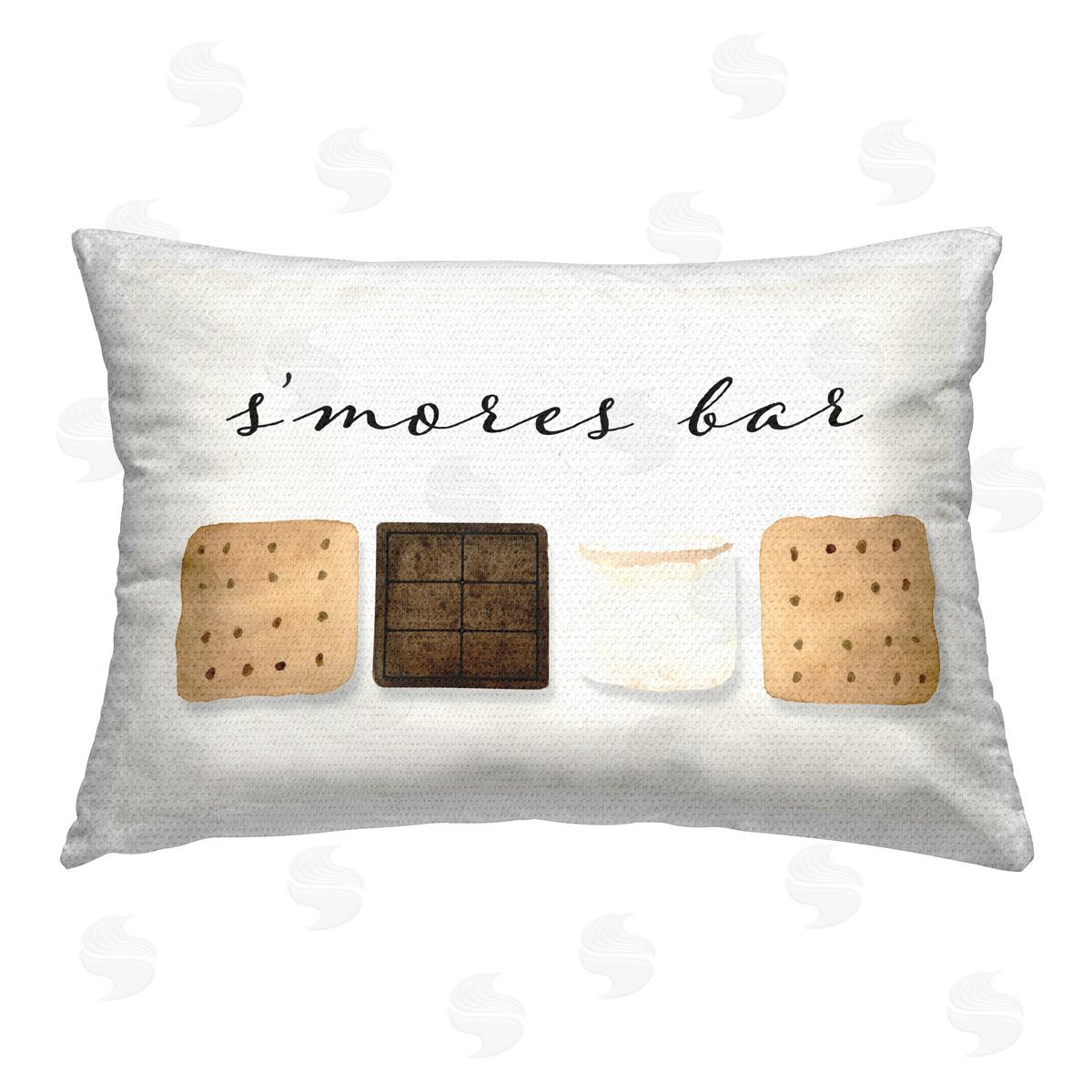 Corinne Rose Designs S'mores Bar Ingredients Outdoor Quick-Dry Polyester Printed Throw Pillow
