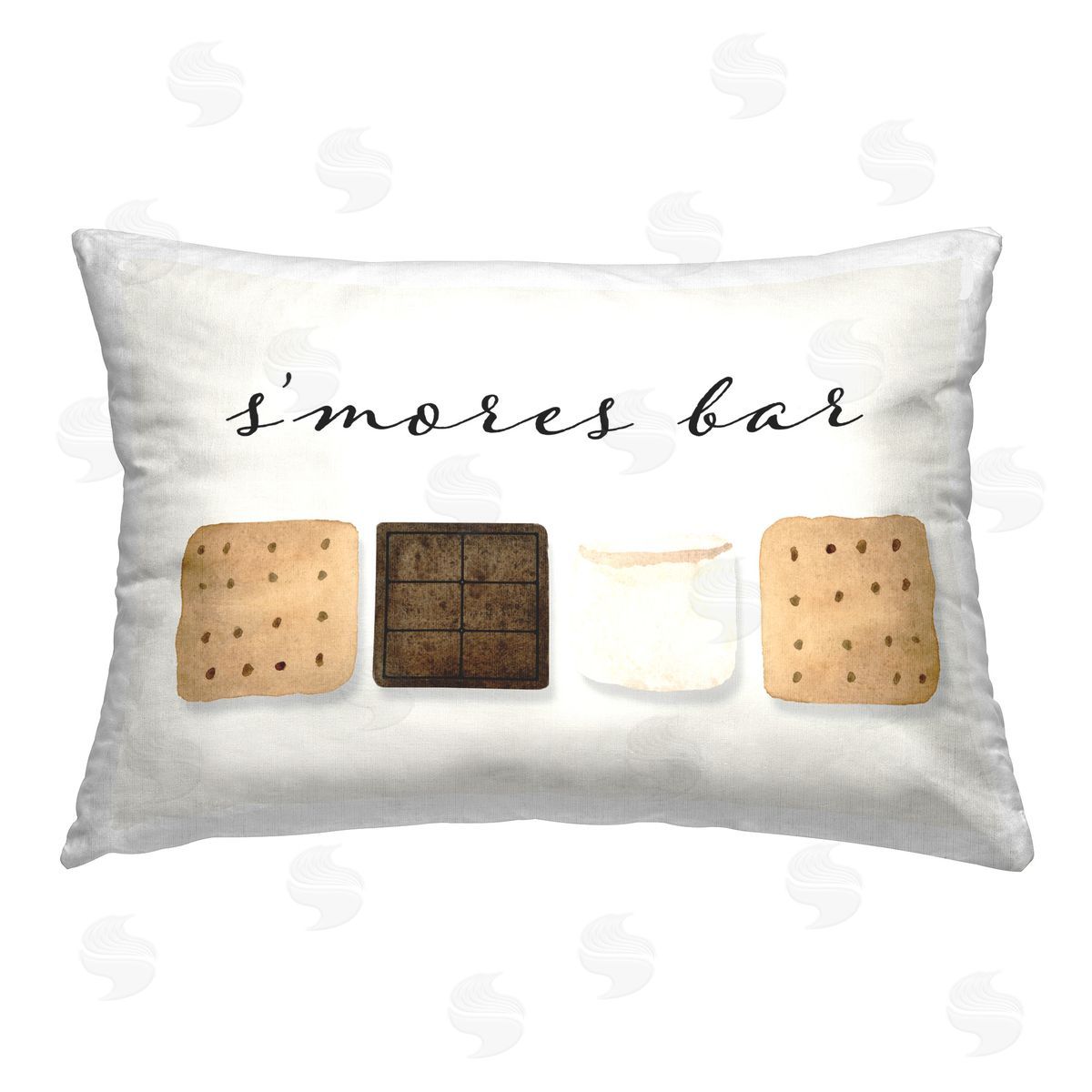 Corinne Rose Designs S'mores Bar Ingredients Printed Plush Polyester Throw Pillow