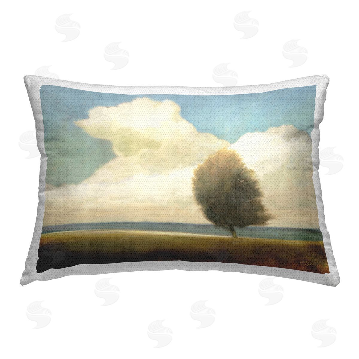 Wellington Studio Windblown Tree Landscape Outdoor Quick-Dry Polyester Printed Throw Pillow