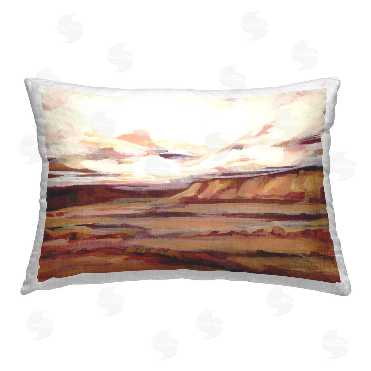 Haley Knighten Mauve Mesa Landscape Printed Plush Polyester Throw Pillow