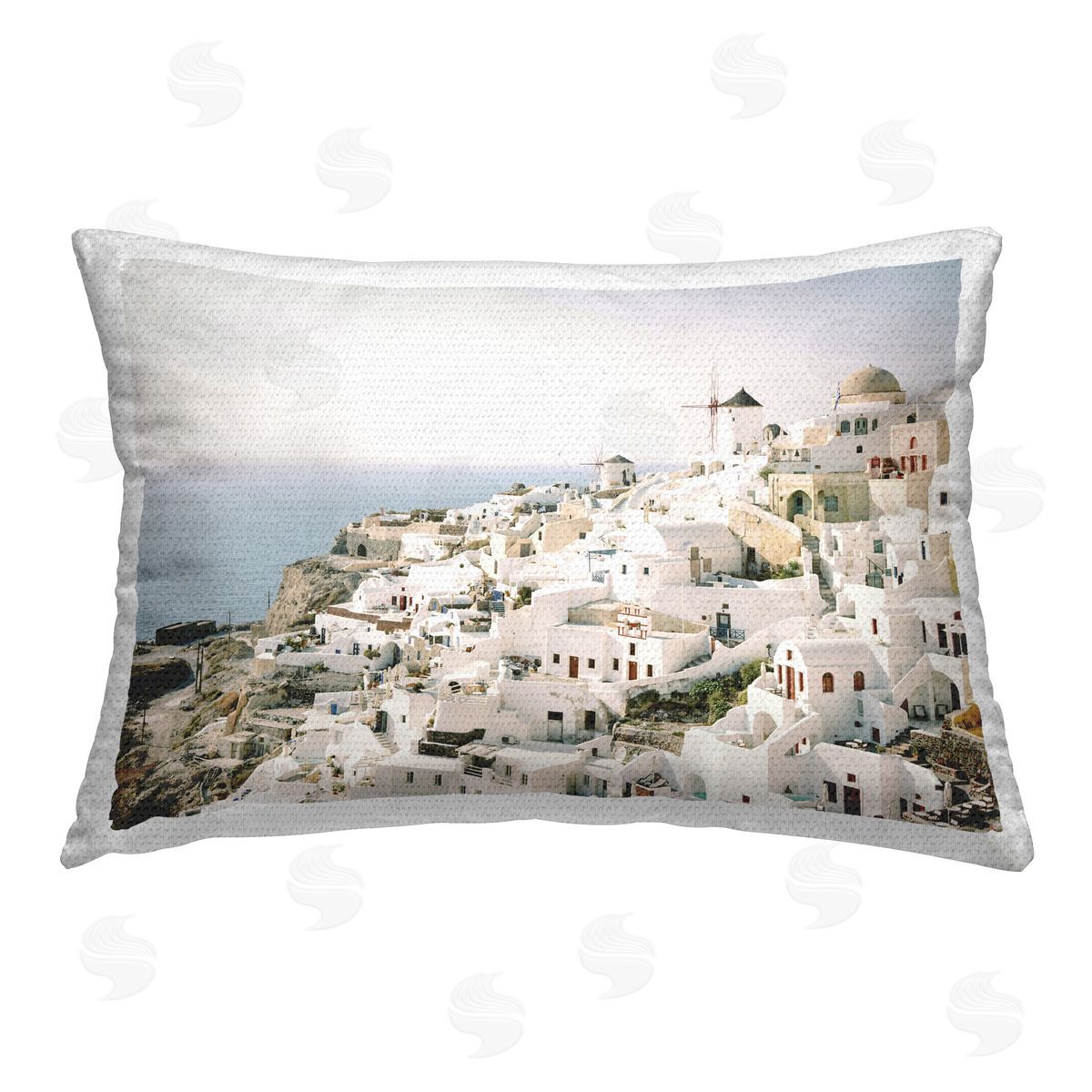 Justine Milton European Seaside City Outdoor Quick-Dry Polyester Printed Throw Pillow