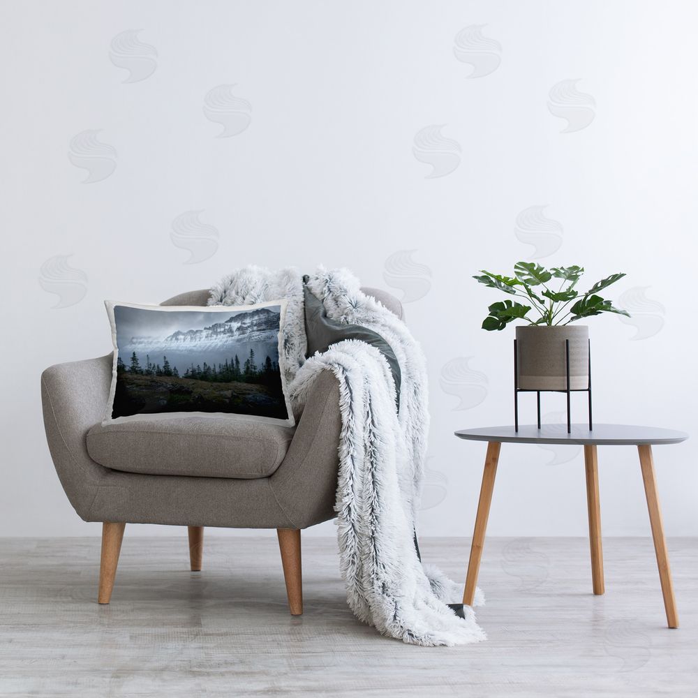 Hunter Page Photography First Snow Mountains Printed Plush Polyester Throw Pillow On Chair
