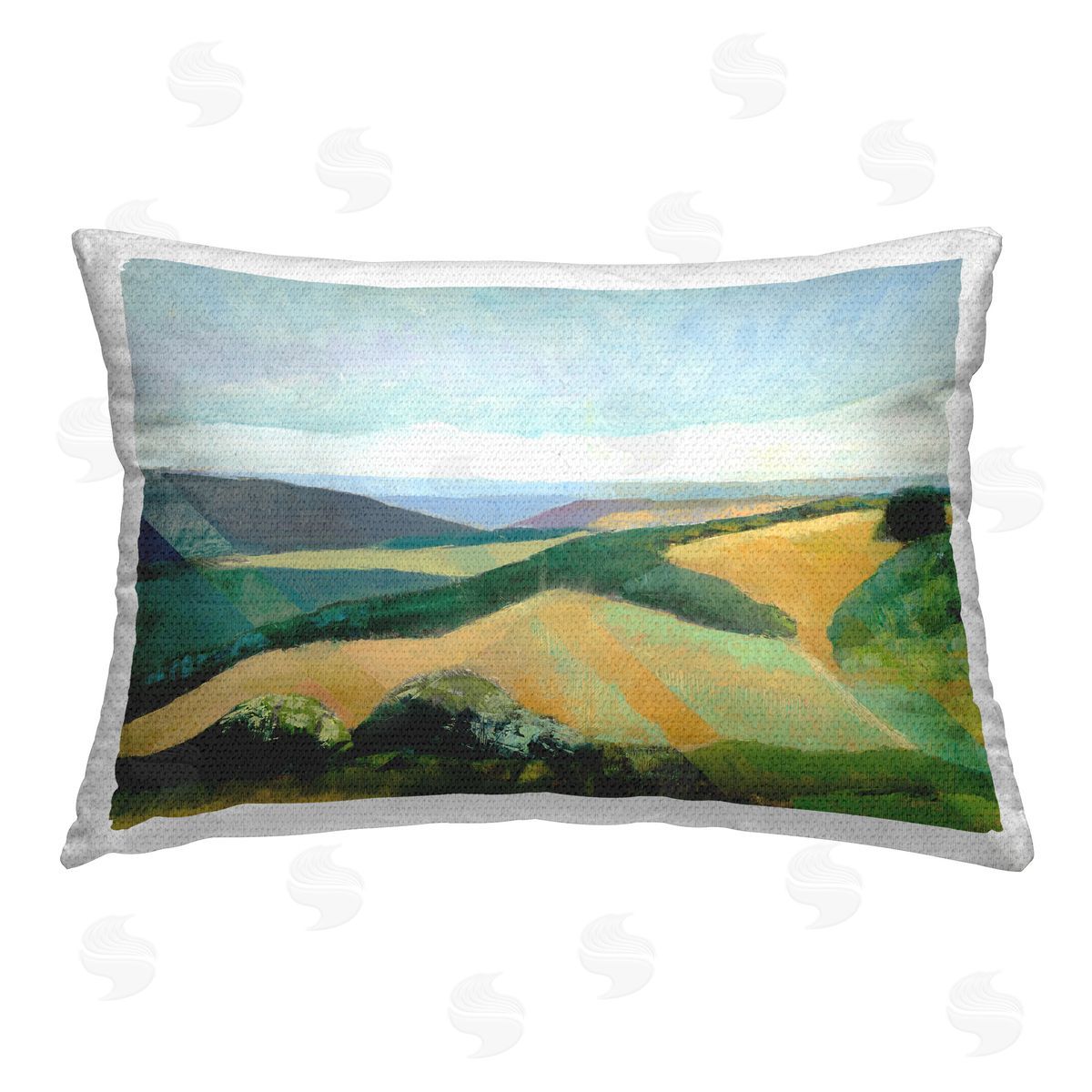 Dita Jacobovitz Scenic Rolling Farmland Outdoor Quick-Dry Polyester Printed Throw Pillow