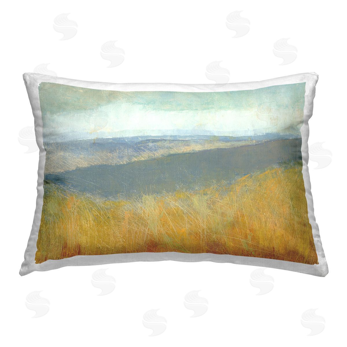 Dita Jacobovitz Windblown Country Reeds Printed Plush Polyester Throw Pillow