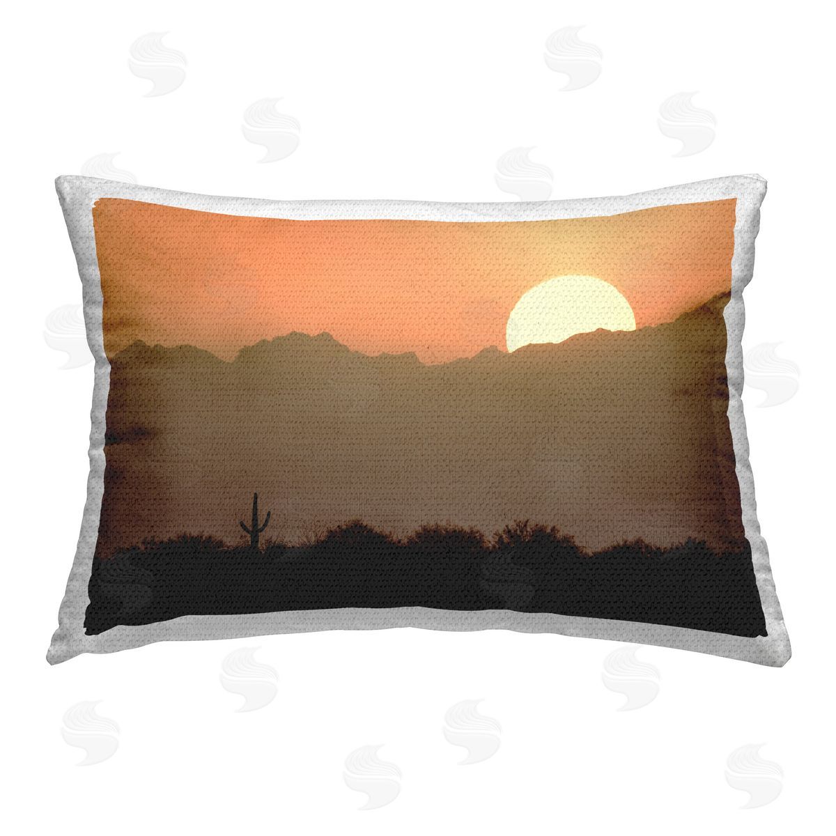 Dennis Frates Sunlit Desert Cactus Outdoor Quick-Dry Polyester Printed Throw Pillow