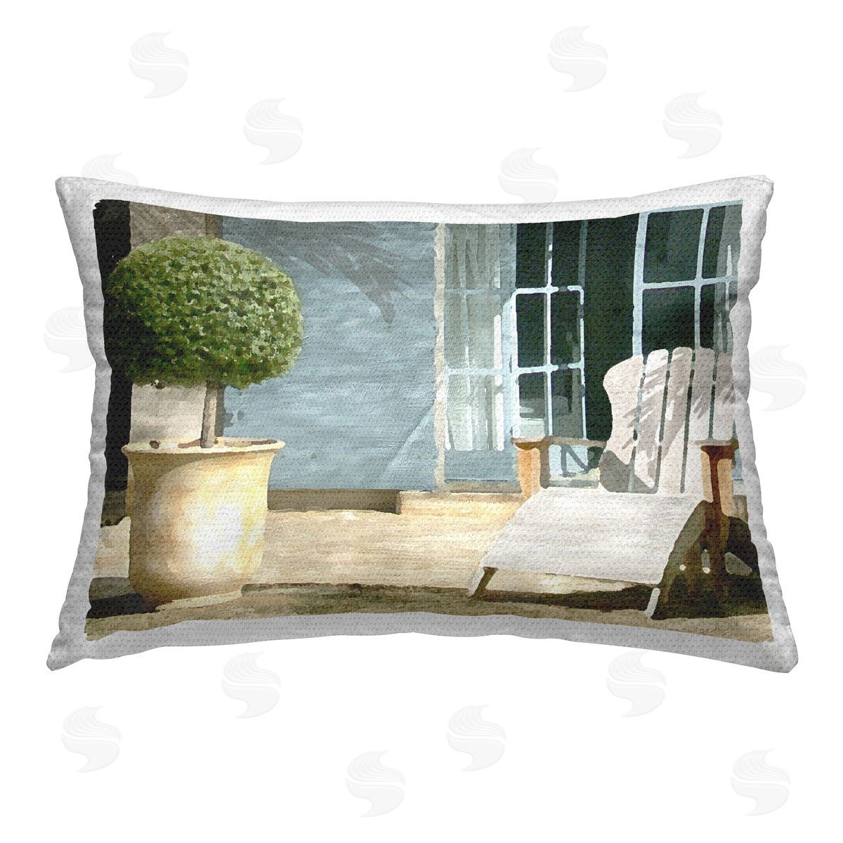 Noah Bay Charming Coastal Porch Outdoor Quick-Dry Polyester Printed Throw Pillow