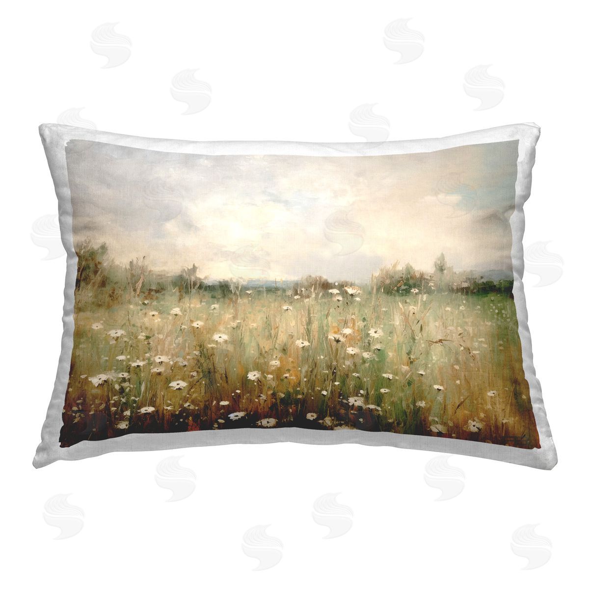 Roozbeh Bahramali Country Daisy Field Printed Plush Polyester Throw Pillow