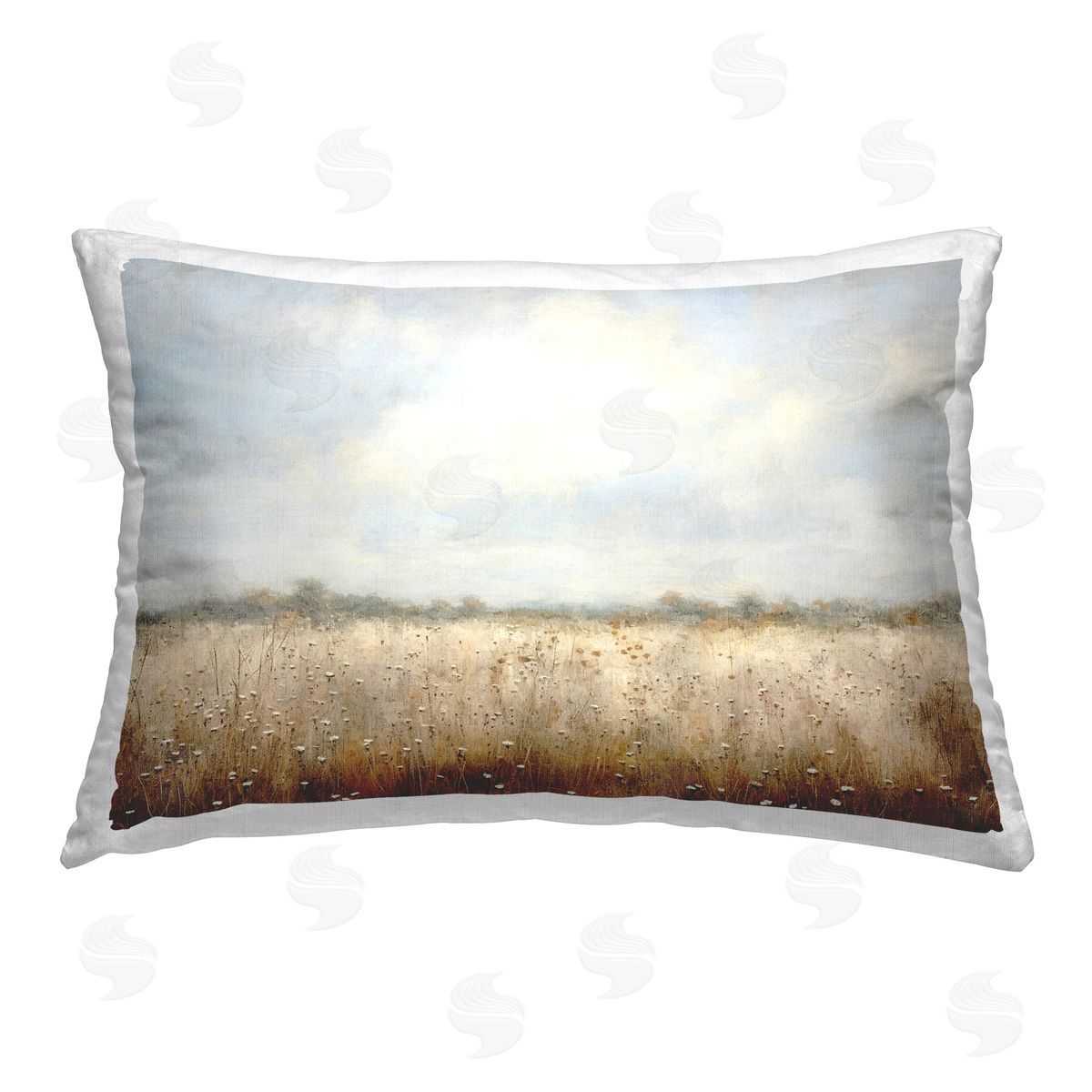 Roozbeh Bahramali Soft Daisy Field Printed Plush Polyester Throw Pillow