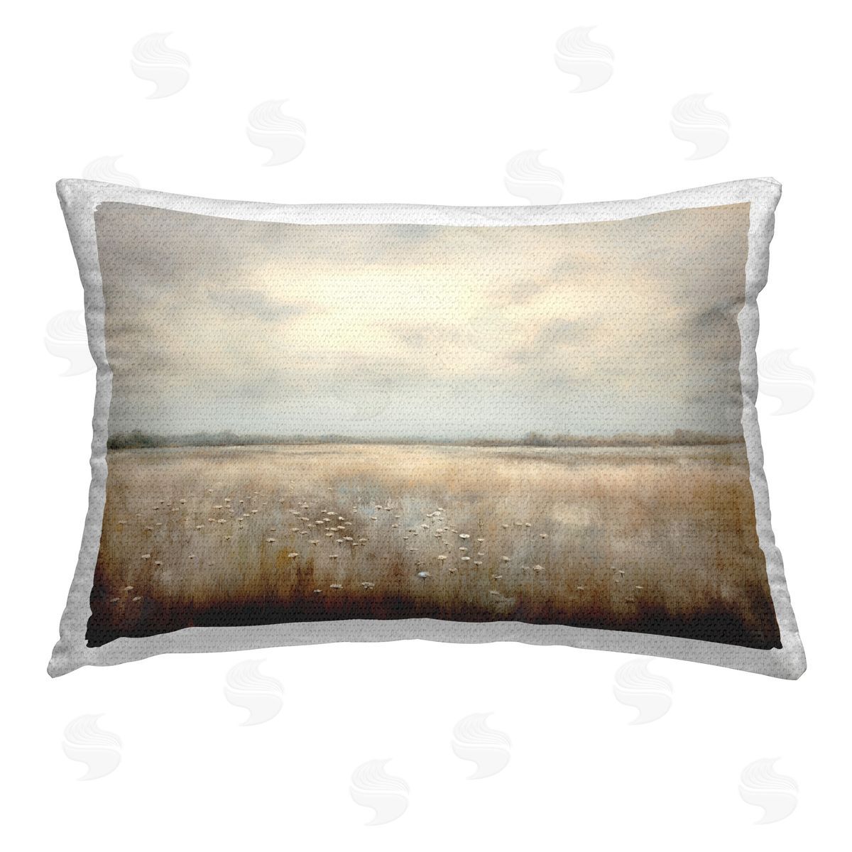 Roozbeh Bahramali Subtle Flower Meadow Outdoor Quick-Dry Polyester Printed Throw Pillow