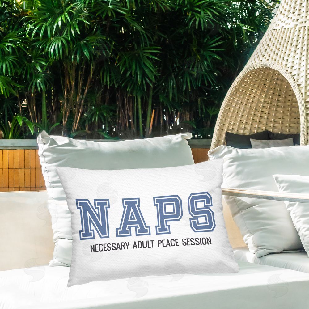 SD Graphics Studio Funny Naps Phrase Outdoor Quick-Dry Polyester Printed Throw Pillow in Back Yard