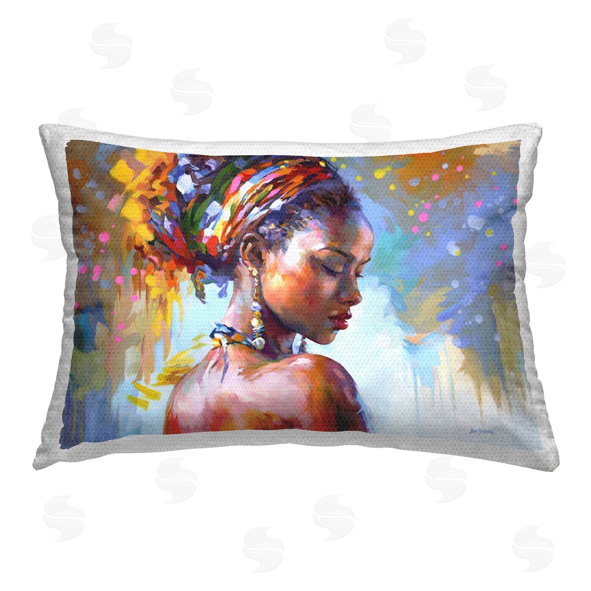 Leon Devenice African Beauty Portrait Outdoor Quick-Dry Polyester Printed Throw Pillow