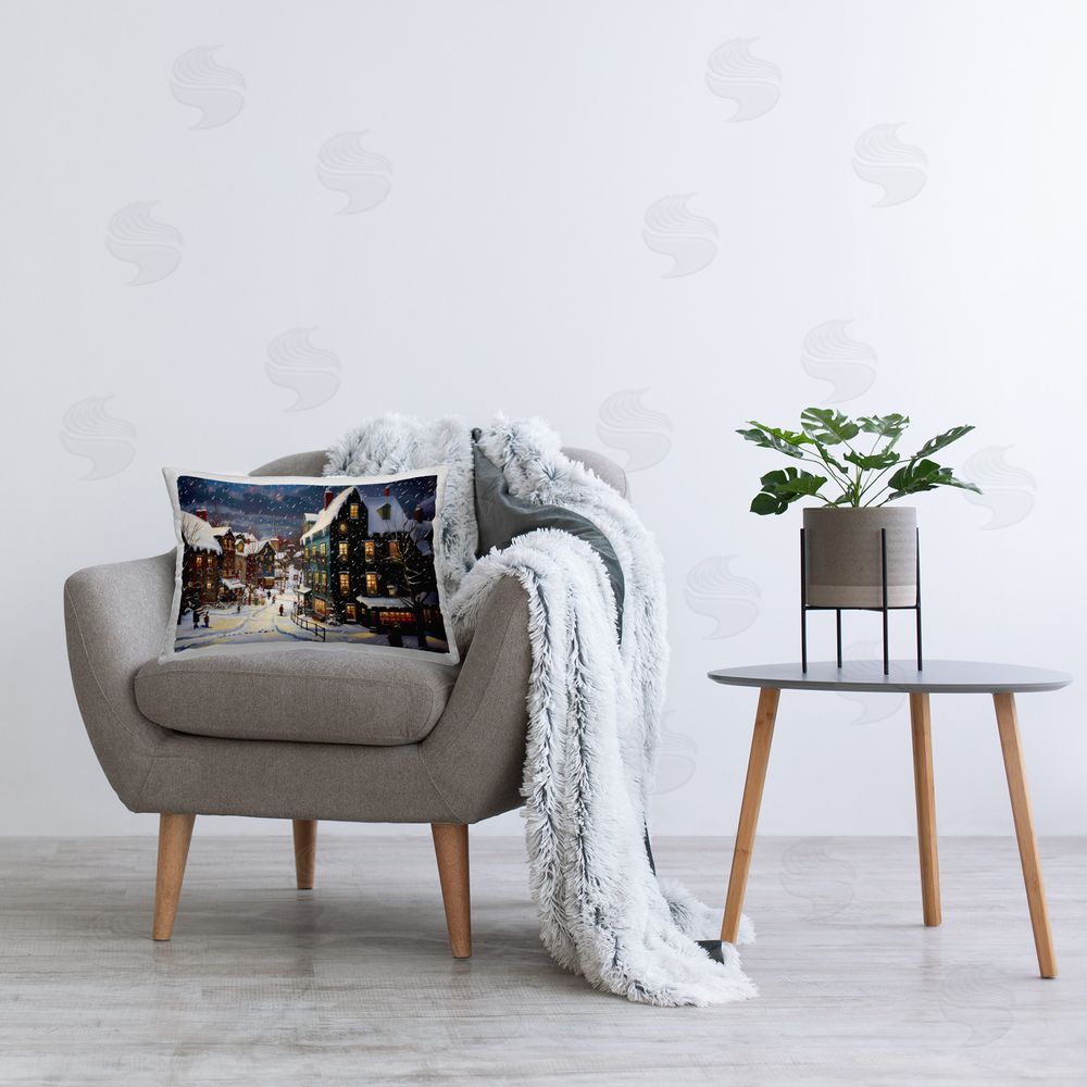 Lazar Studio Frozen Urban Charm Printed Plush Polyester Throw Pillow On Chair