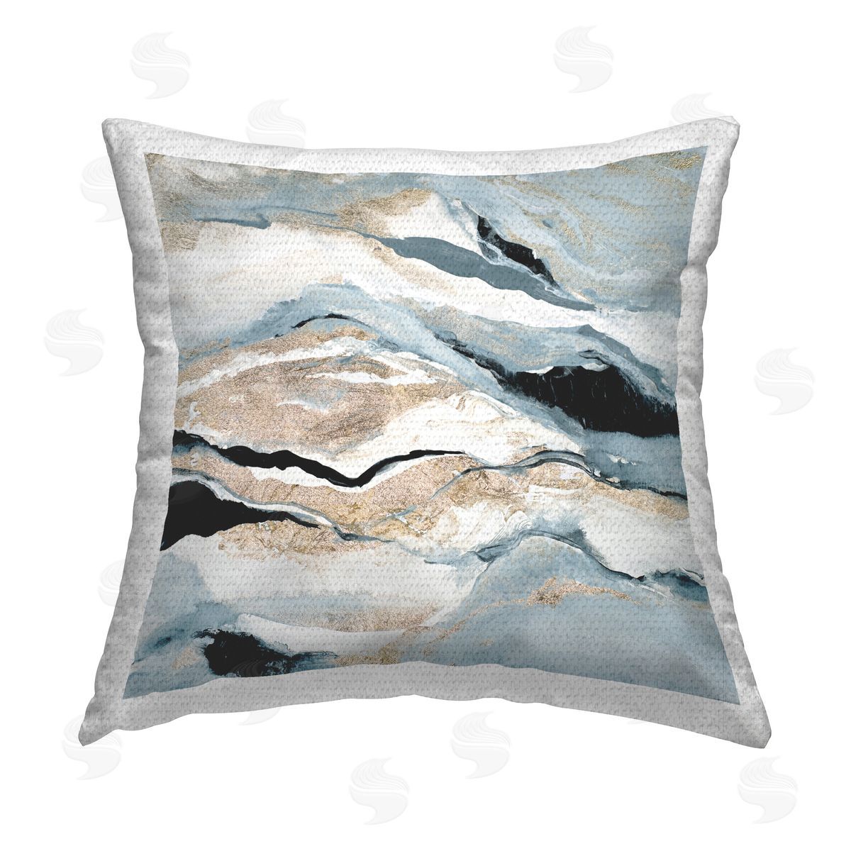 Lanie Loreth Blue Natural Geode Pattern Outdoor Quick-Dry Polyester Printed Throw Pillow
