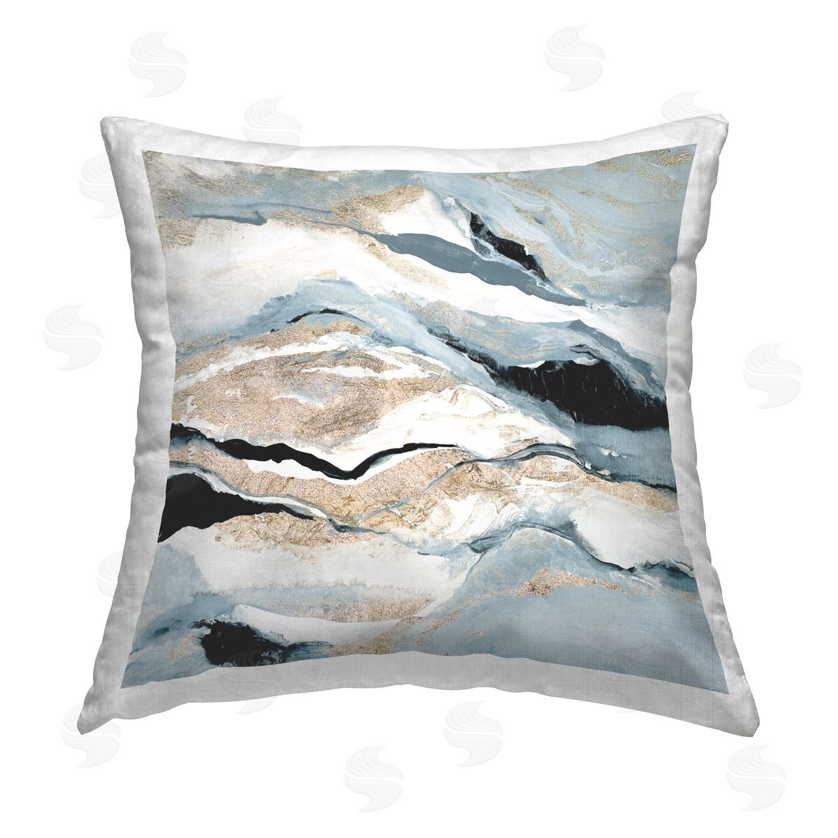 Lanie Loreth Blue Natural Geode Pattern Printed Plush Polyester Throw Pillow