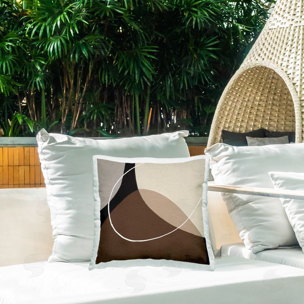 Patricia Pinto Minimal Project Abstraction Outdoor Quick-Dry Polyester Printed Throw Pillow in Back Yard