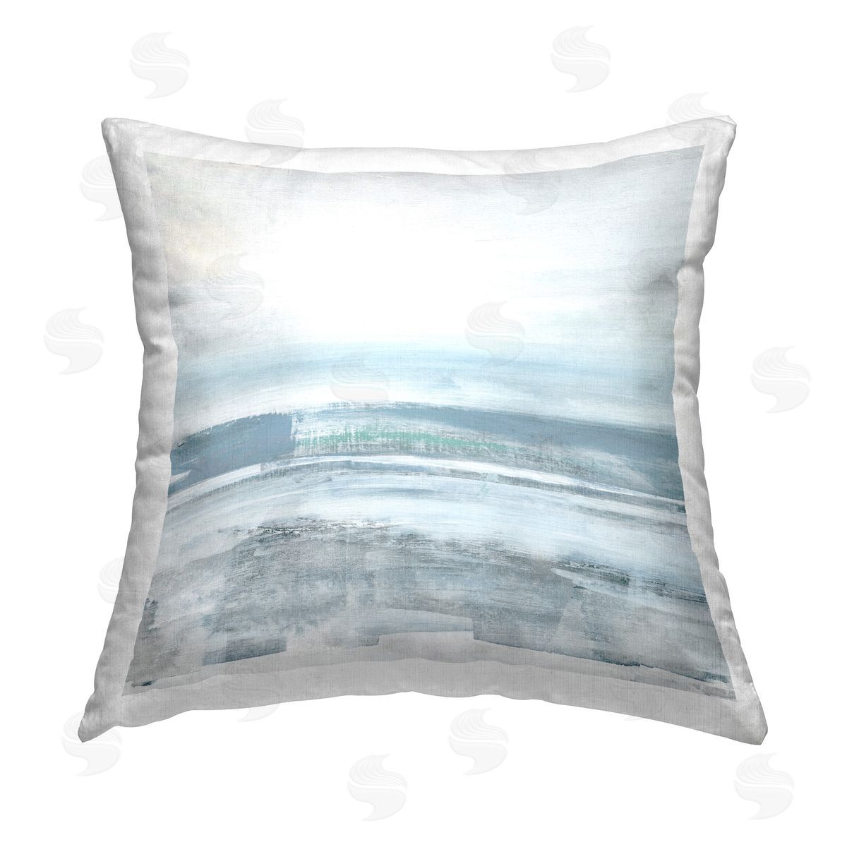 Sally Swatland Stormy Blue Grey Ocean Printed Plush Polyester Throw Pillow