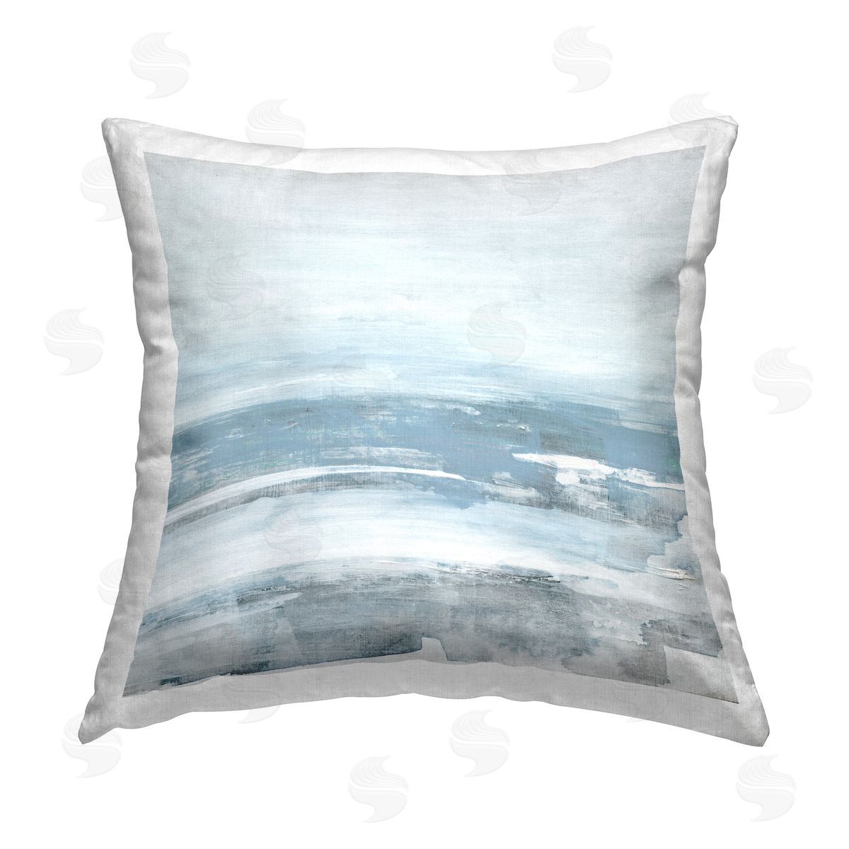 Sally Swatland Foggy Ocean Abstraction Printed Plush Polyester Throw Pillow