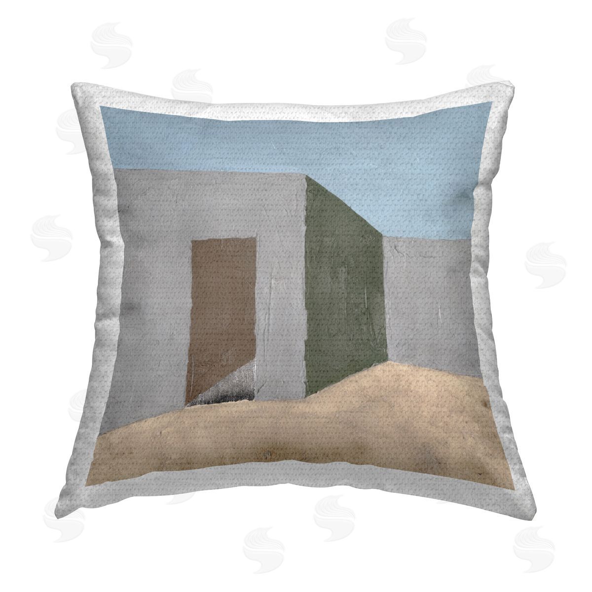 Michael Willett Southwestern Adobe House Outdoor Quick-Dry Polyester Printed Throw Pillow