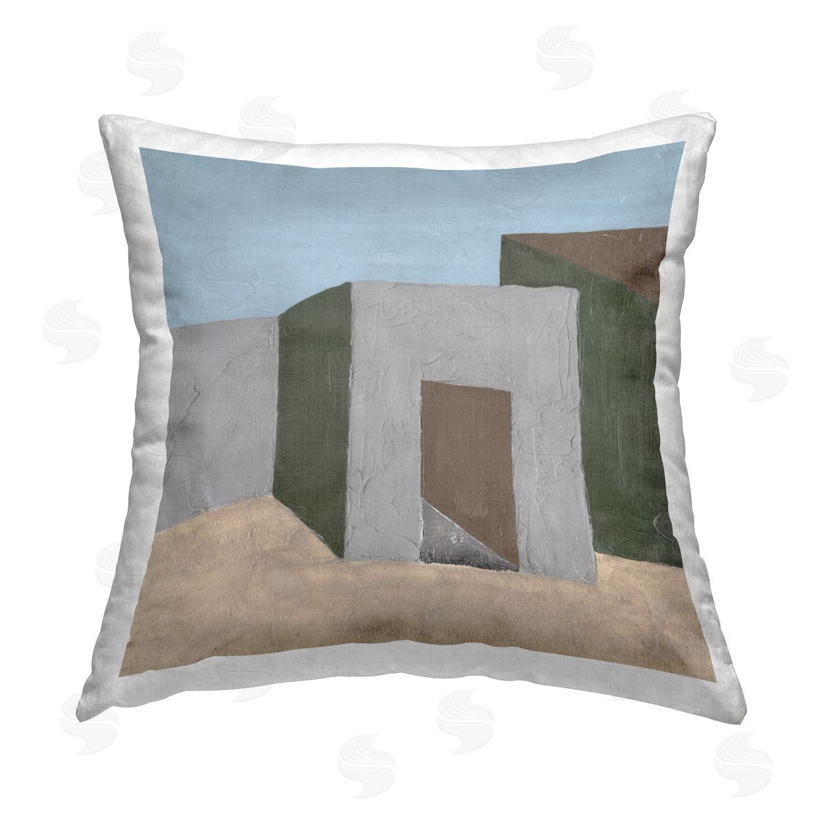 Michael Willett Geometric Desert House Printed Plush Polyester Throw Pillow