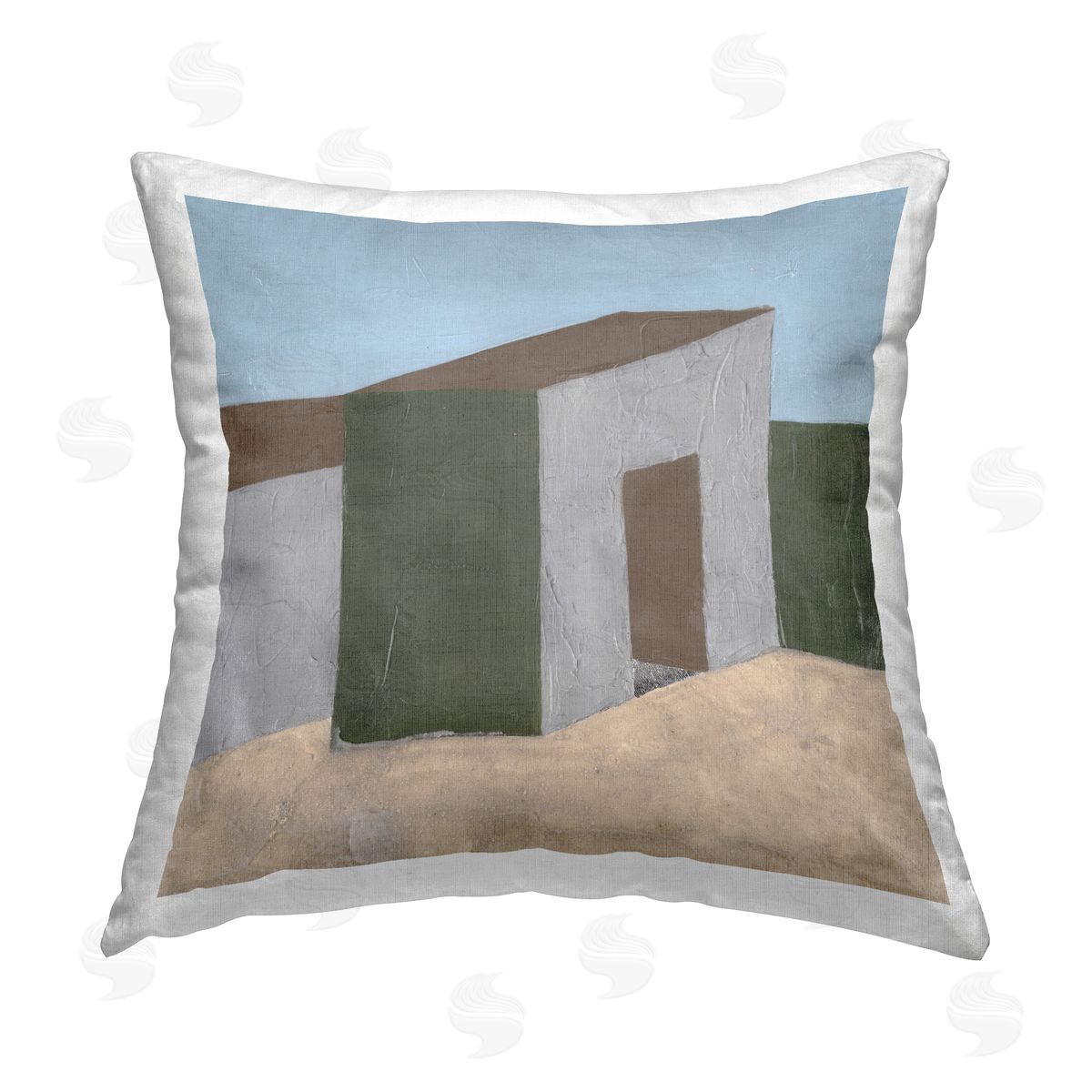 Michael Willett Rustic Desert Building Printed Plush Polyester Throw Pillow